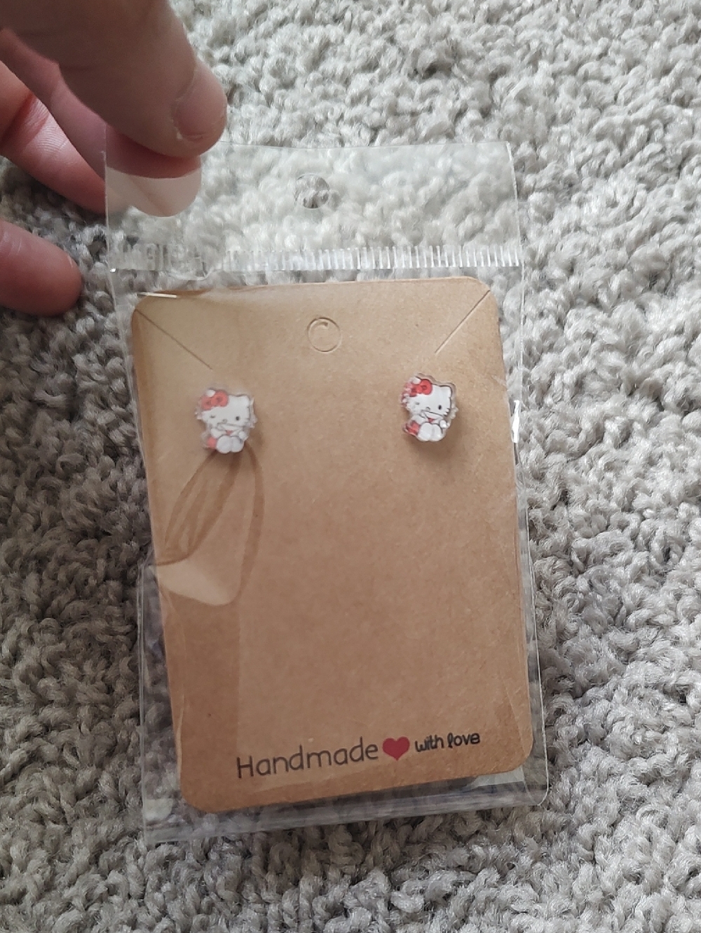 Hello Kitty White & Pink Kitty Stud Earrings